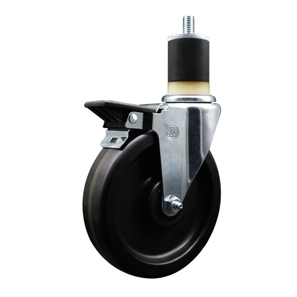 6'' Phenolic Swivel 1-7/8'' Expanding Stem Caster with Brake